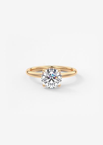 Round Solitaire Lab Grown Diamond Engagement Ring