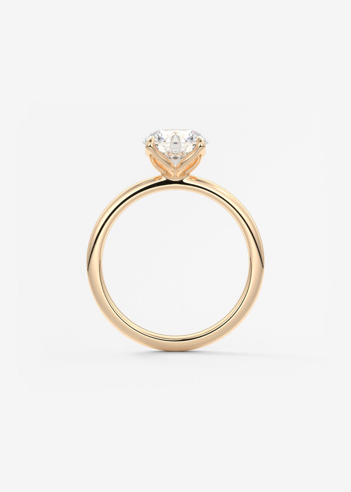 Round Solitaire Lab Grown Diamond Engagement Ring