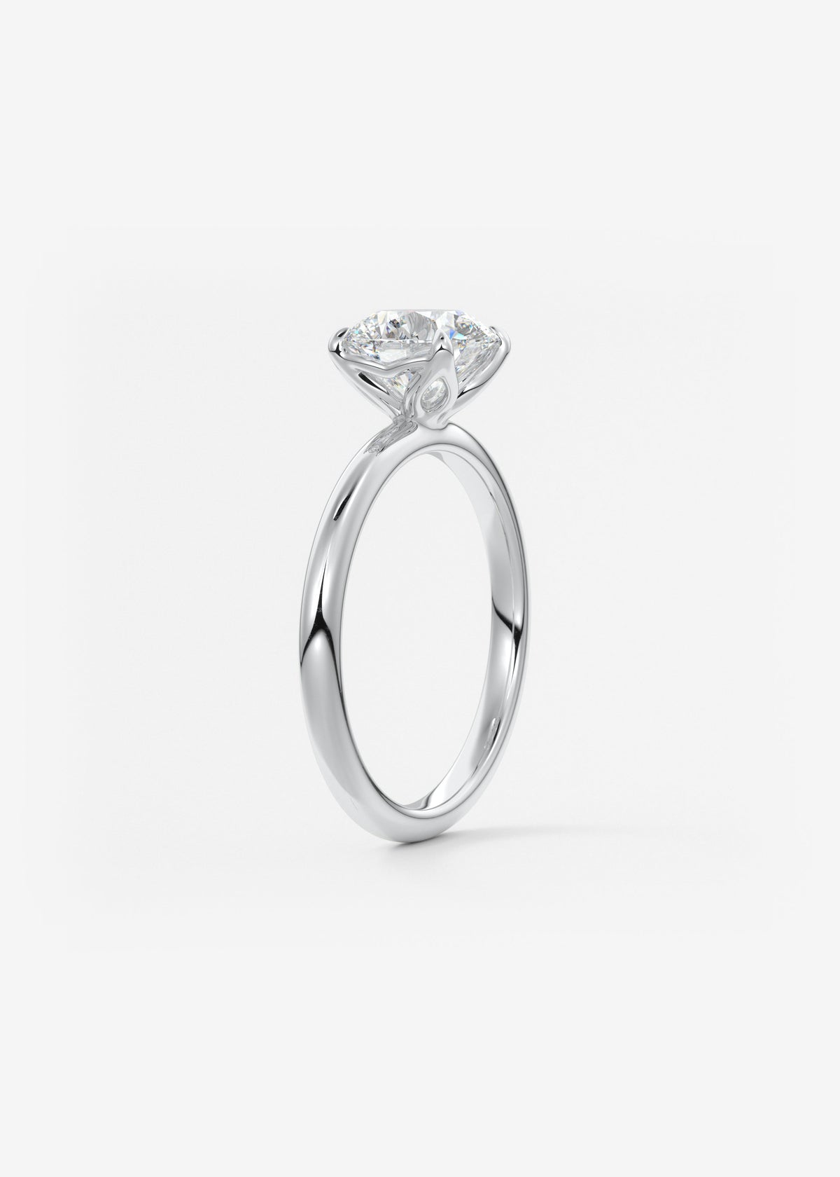 Round Solitaire Lab Grown Diamond Engagement Ring