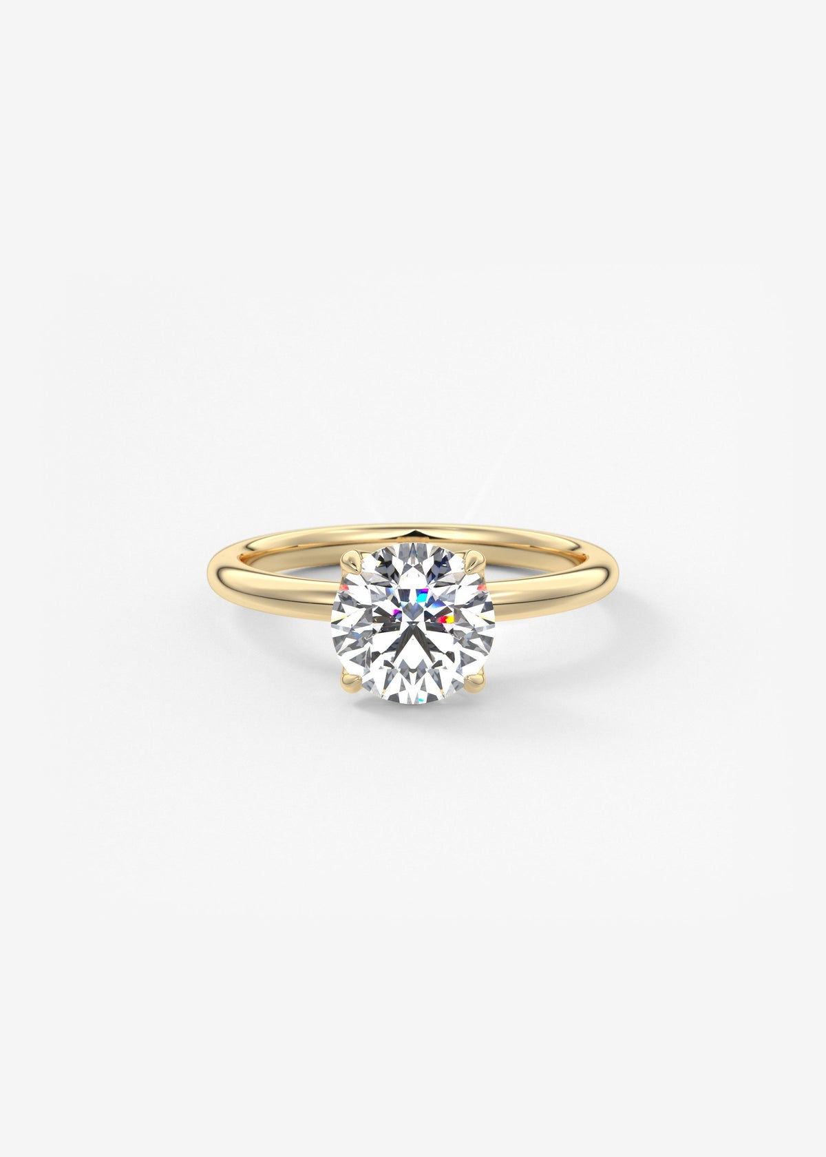 Round Solitaire Lab Grown Diamond Engagement Ring