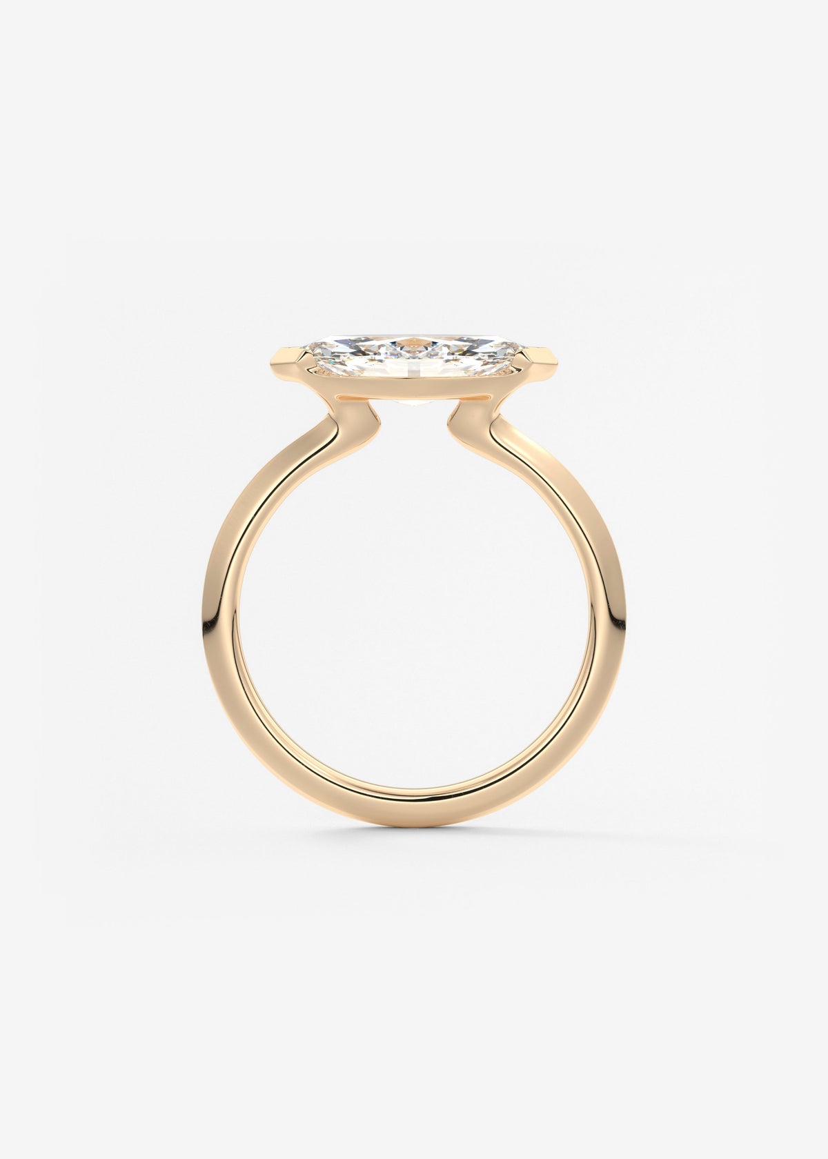 Marquise East West Half Bezel Lab Grown Diamond Engagement Ring