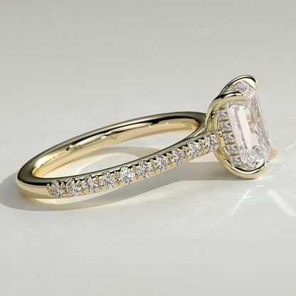 Emerald Pave Lab Grown Diamond Engagement Ring