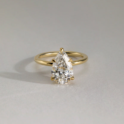 Pear Hidden Halo Lab Grown Diamond Engagement Ring