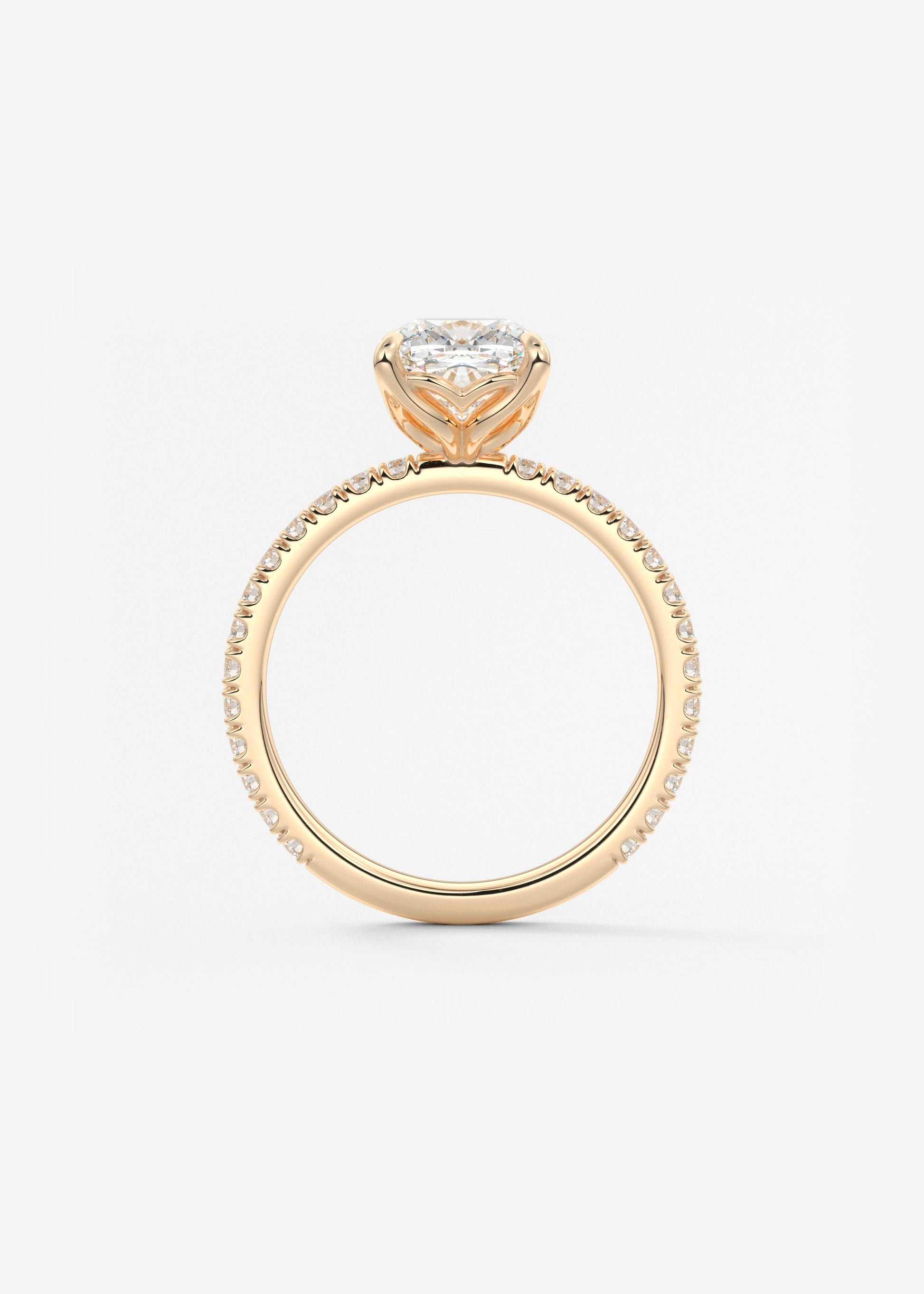 Cushion Pave Lab Grown Diamond Engagement Ring