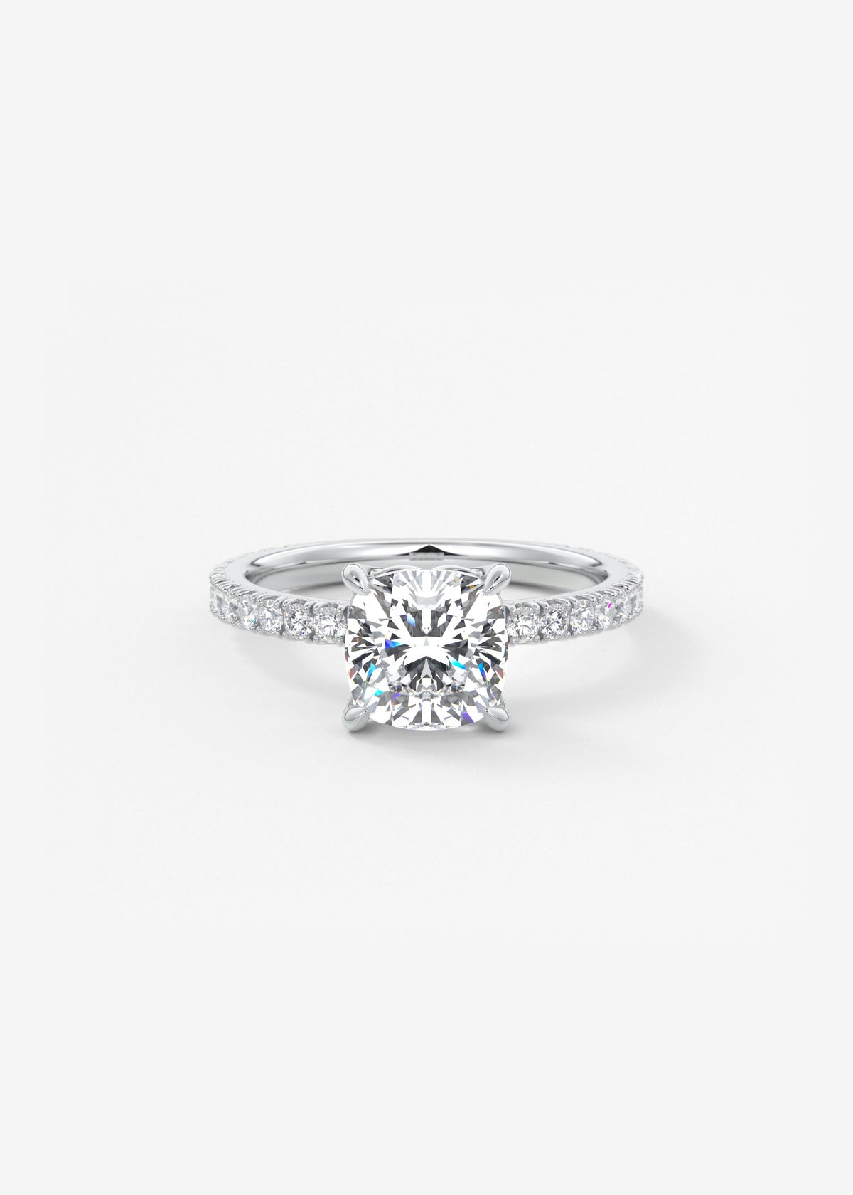 Cushion Pave Lab Grown Diamond Engagement Ring