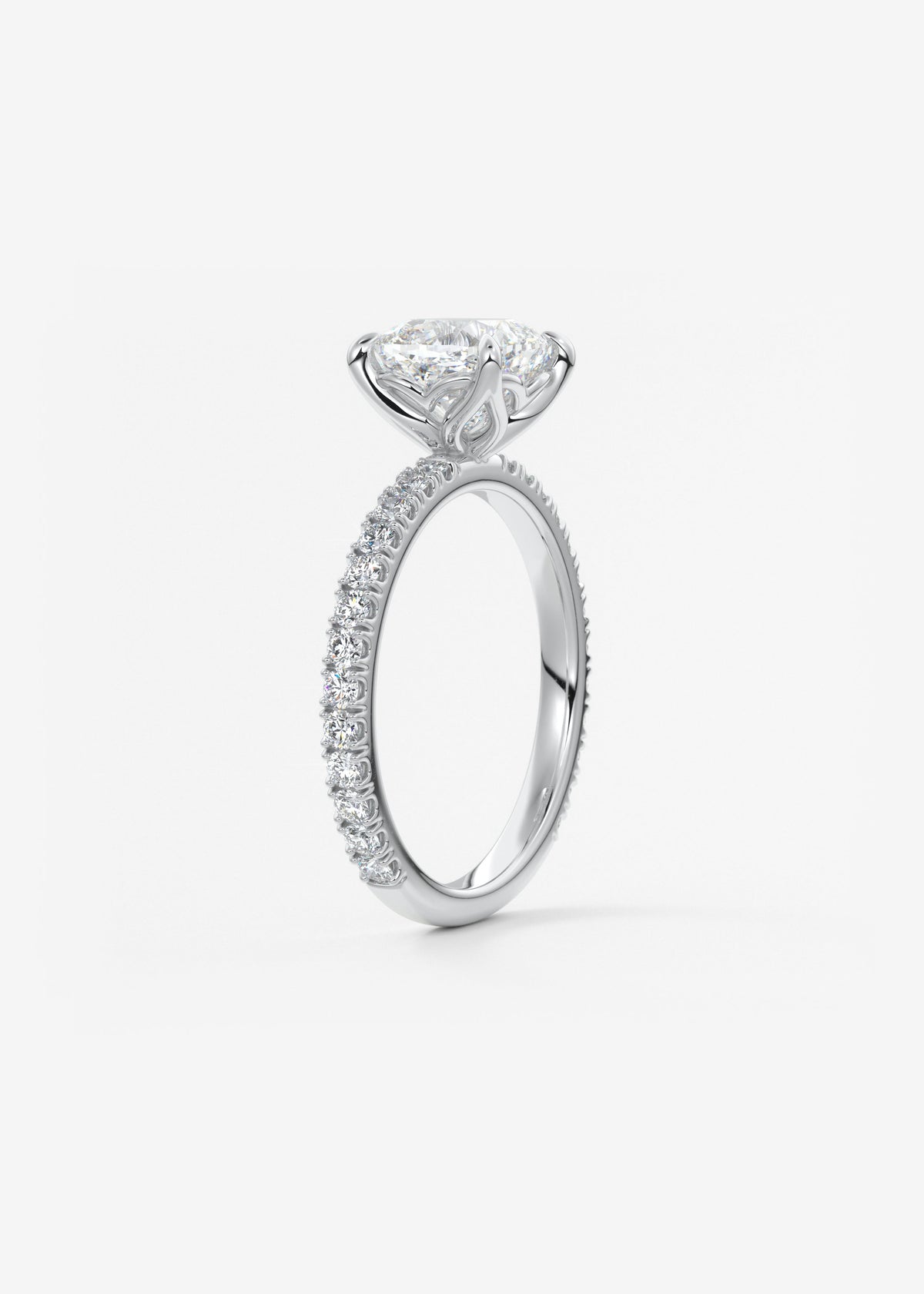 Cushion Pave Lab Grown Diamond Engagement Ring