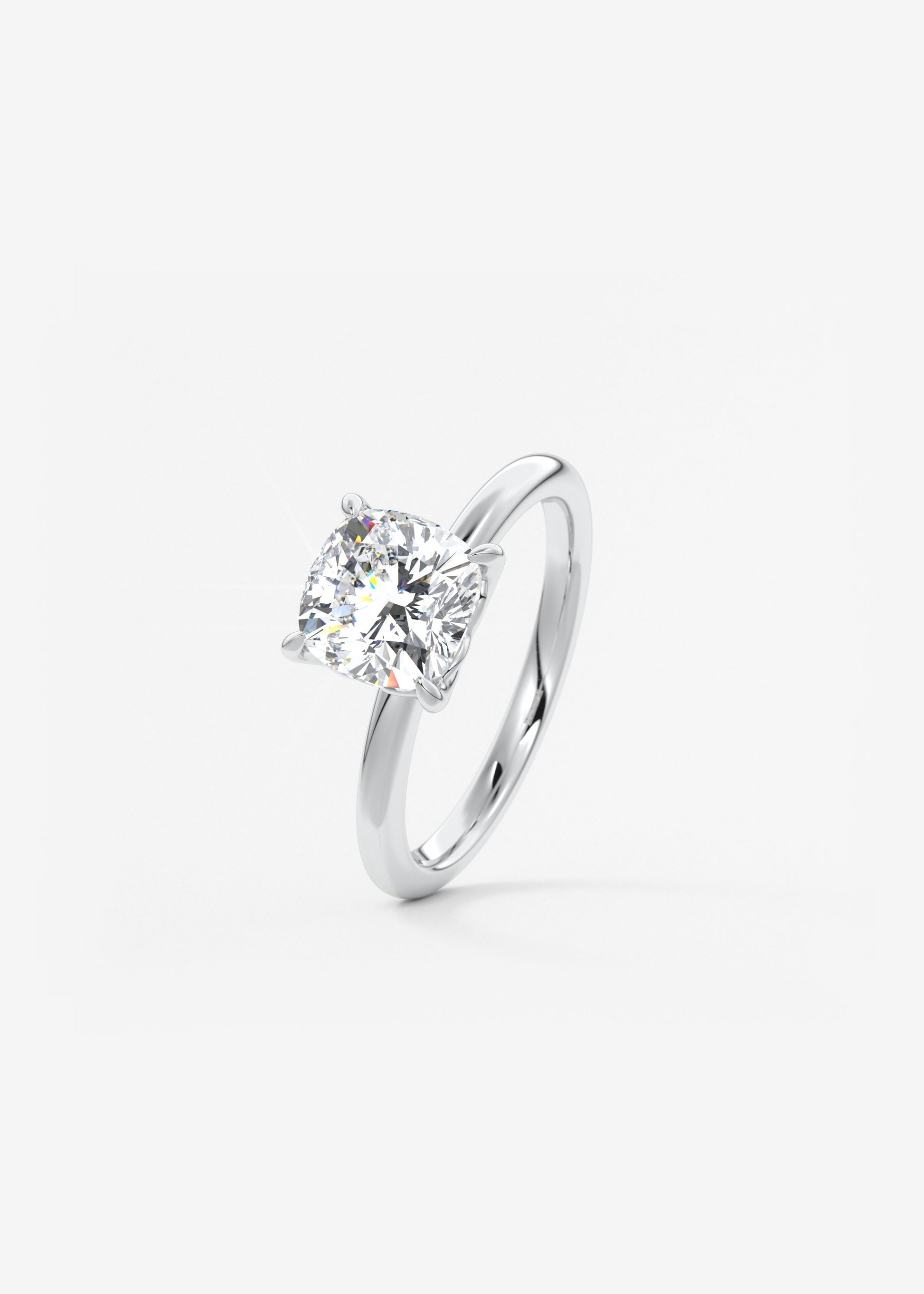 Cushion Solitaire Lab Grown Diamond Engagement Ring