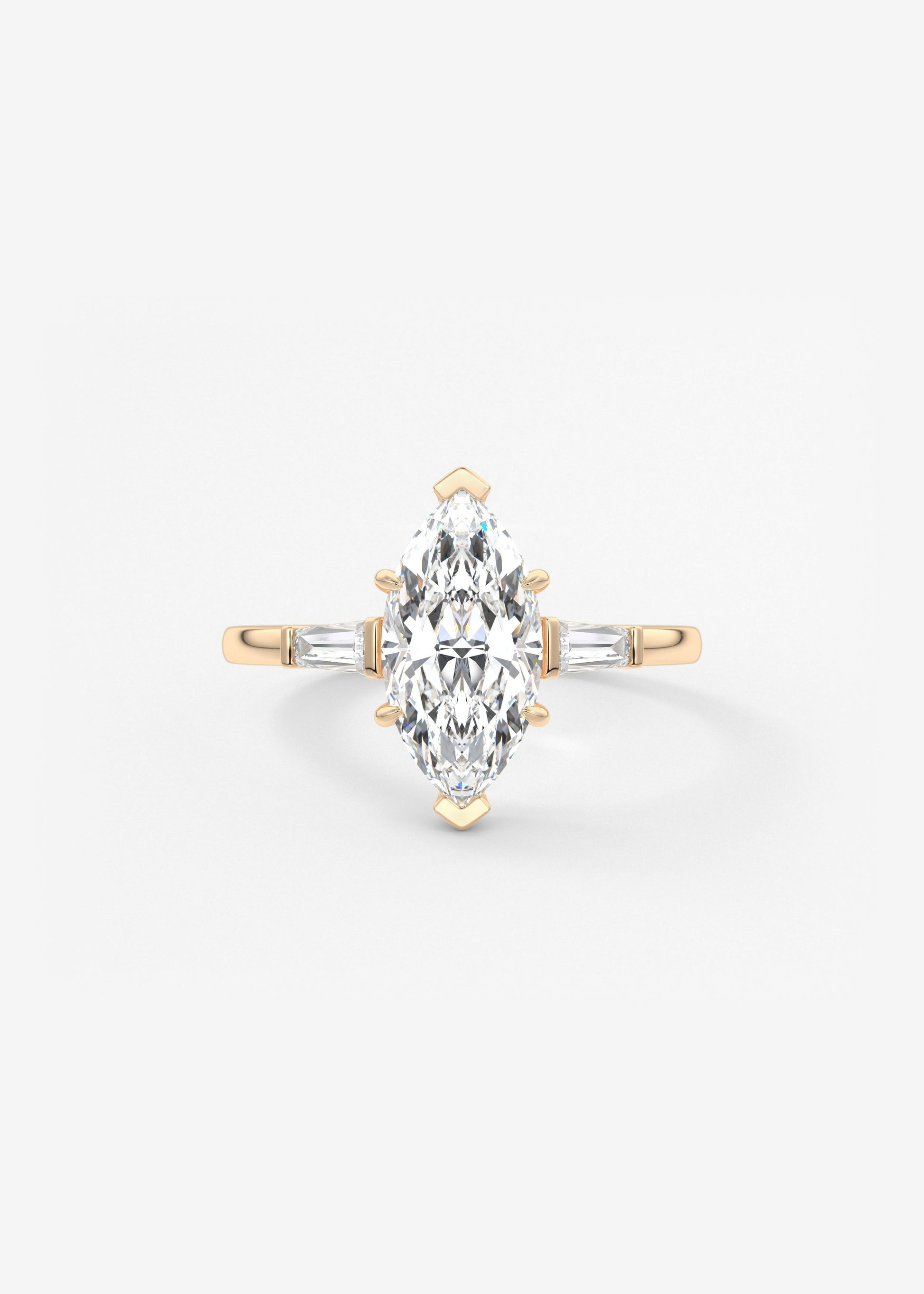 Marquise Three Stone Lab Grown Diamond Engagement Ring