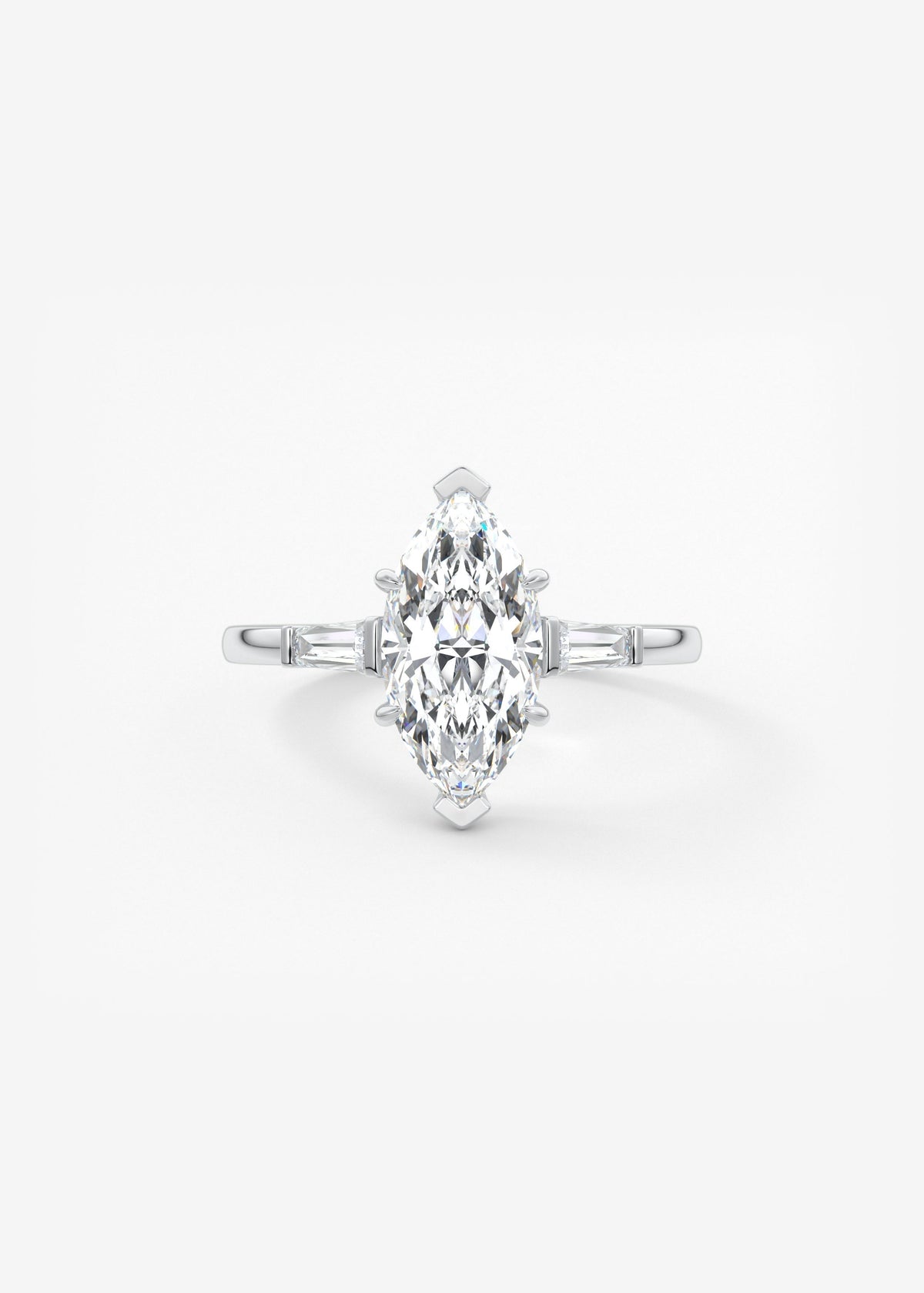 Marquise Three Stone Lab Grown Diamond Engagement Ring