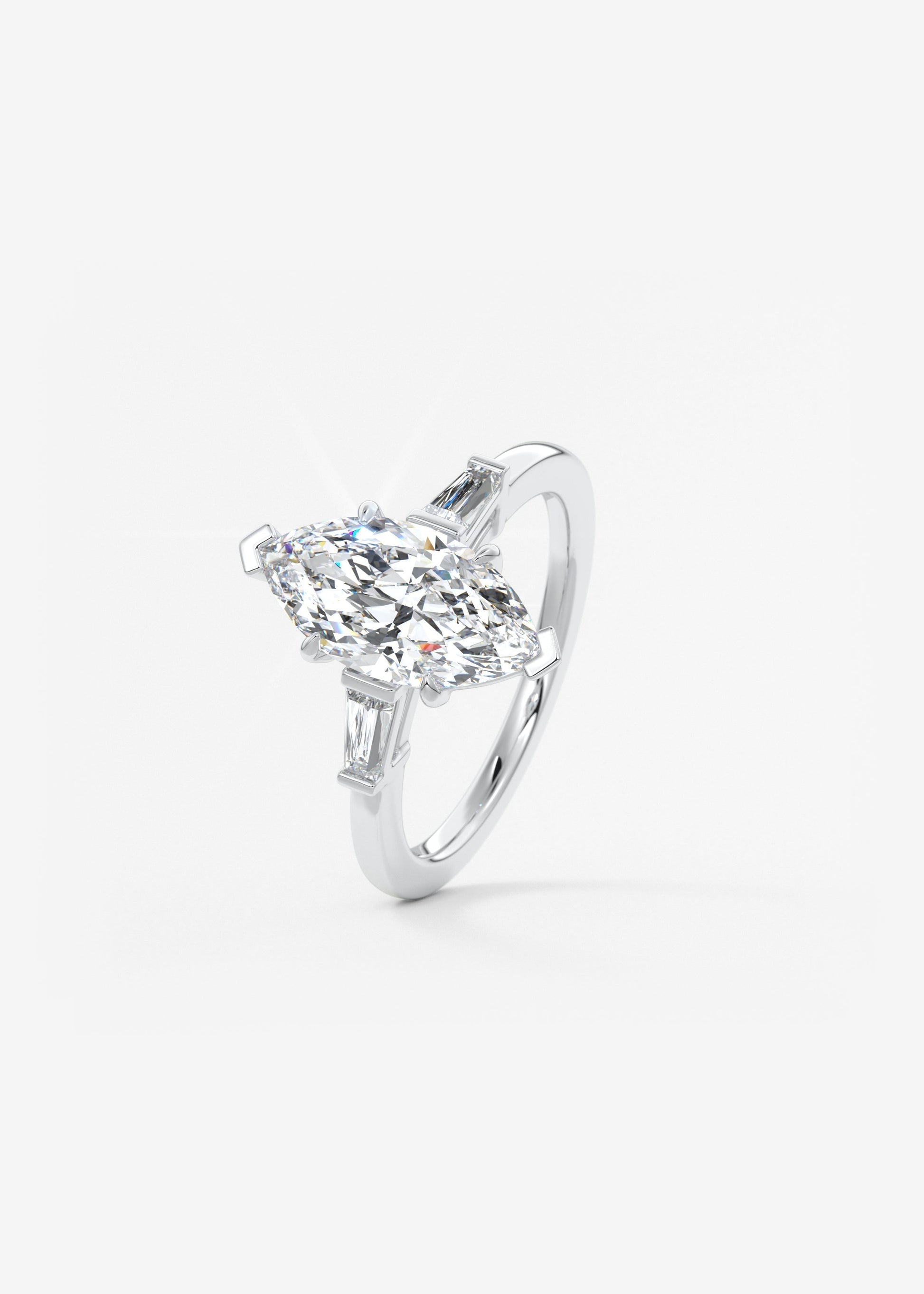 Marquise Three Stone Lab Grown Diamond Engagement Ring