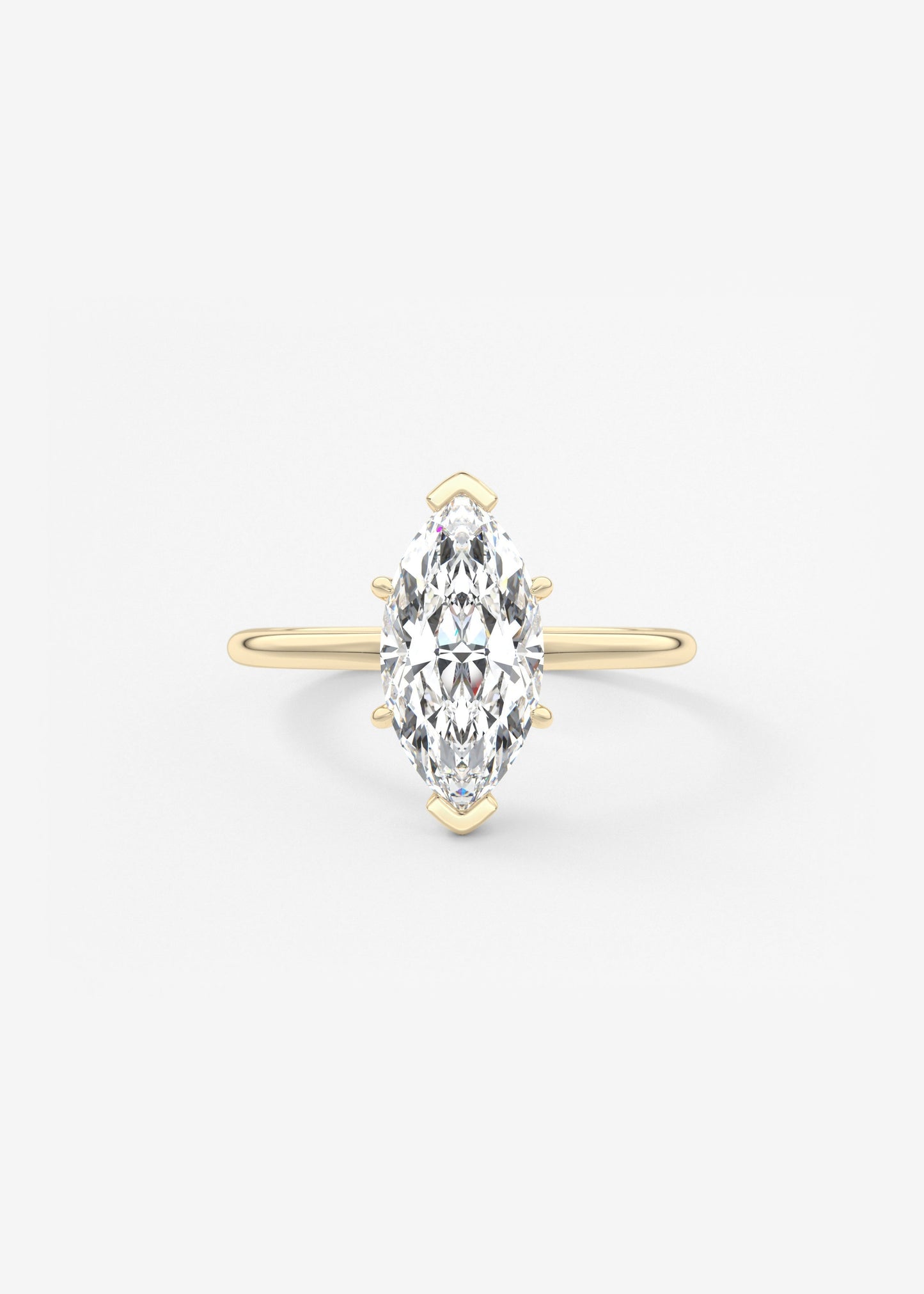 Marquise Three Stone Bezel Lab Grown Diamond Engagement Ring