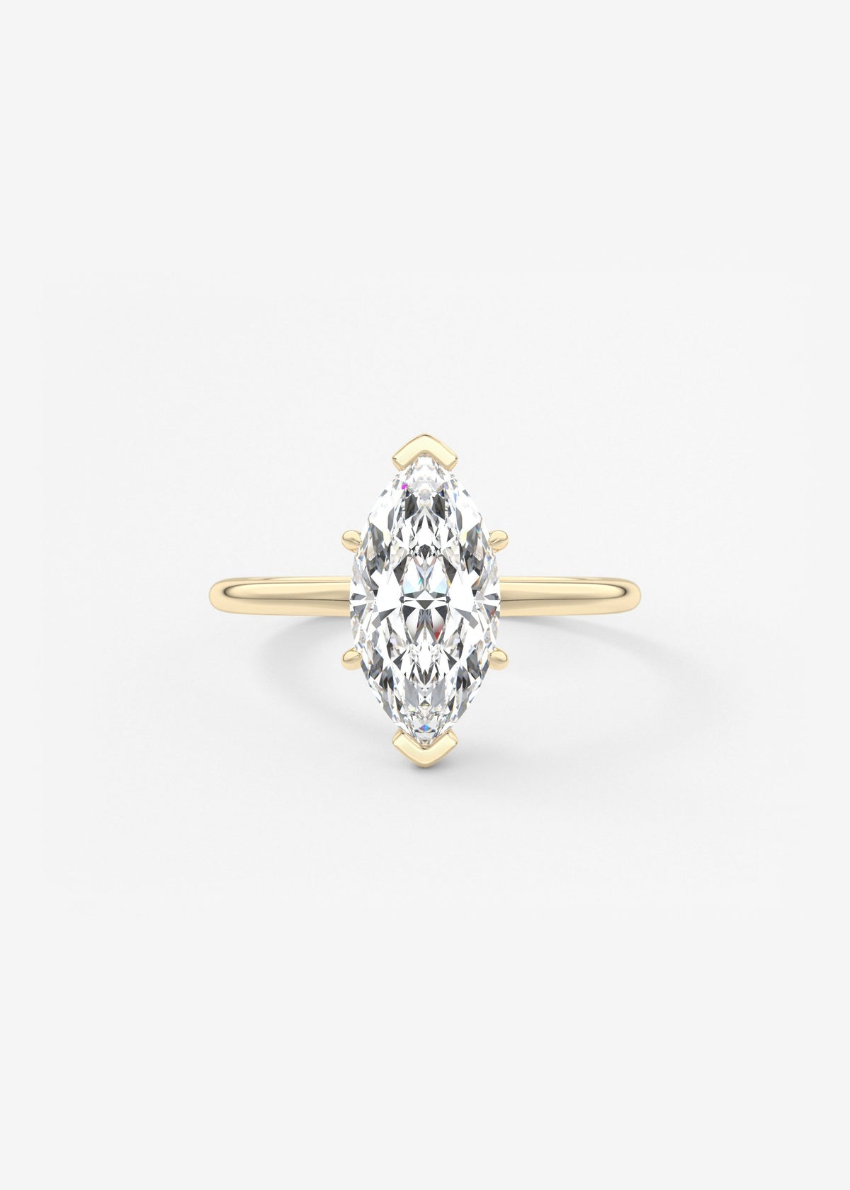 Marquise Three Stone Bezel Lab Grown Diamond Engagement Ring