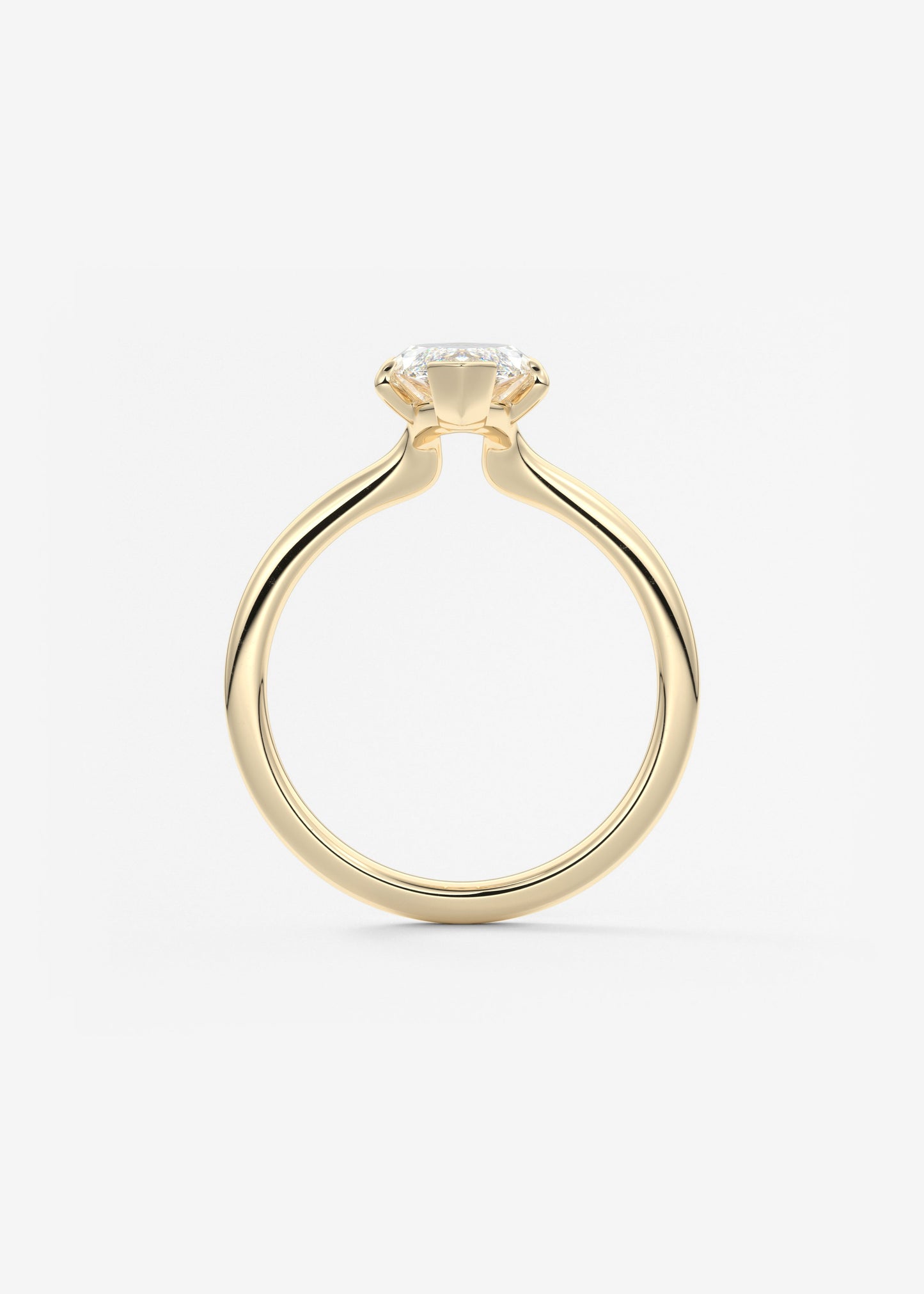 Marquise Three Stone Bezel Lab Grown Diamond Engagement Ring