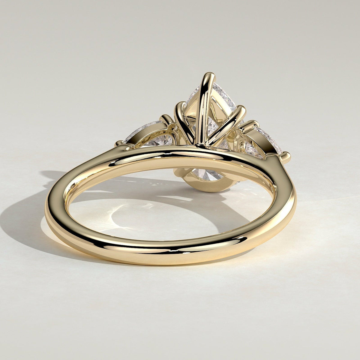 Pear Three Stone Lab Grown Diamond Engagement Ring