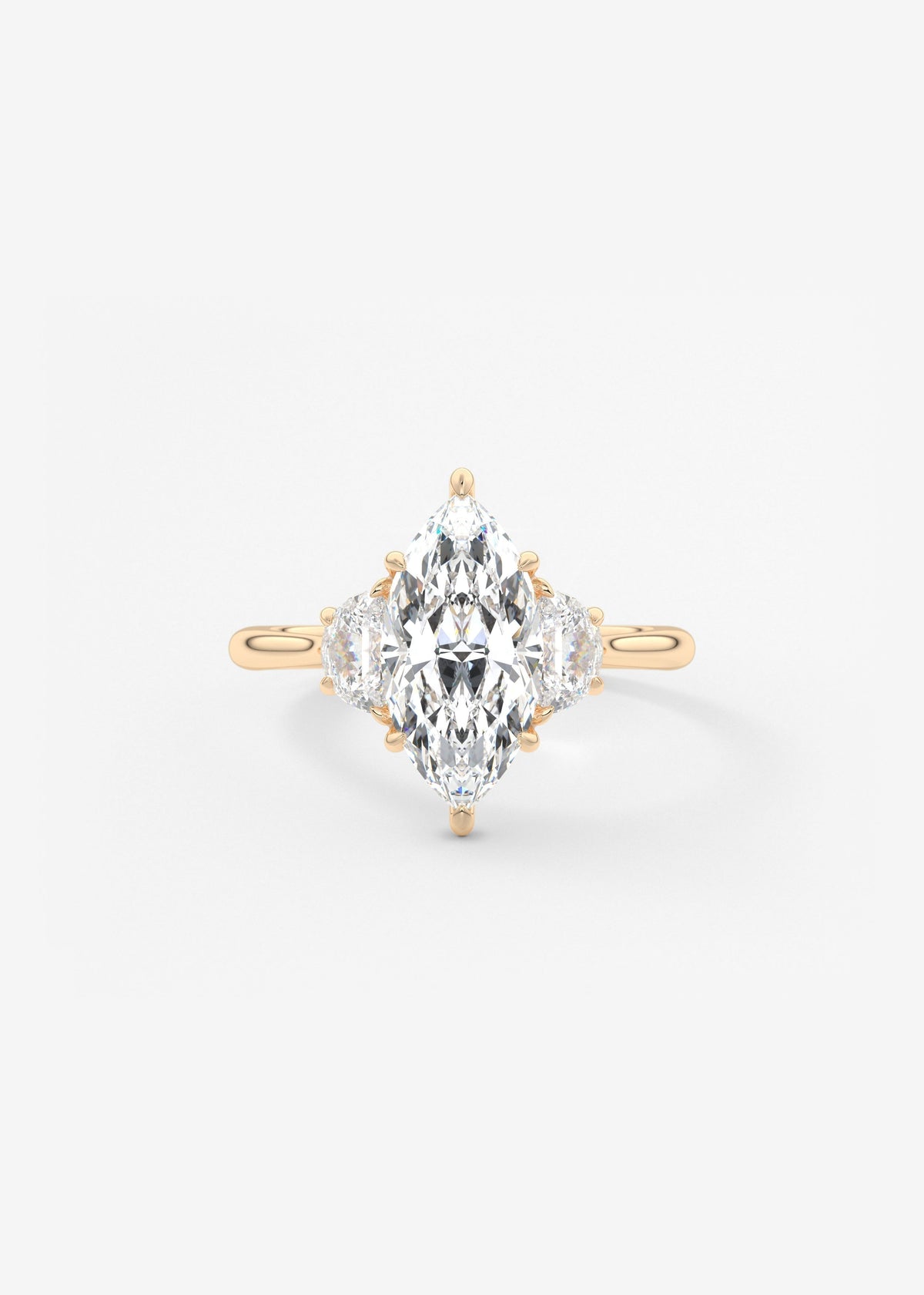 Marquise Three Stone Lab Grown Diamond Engagement Ring