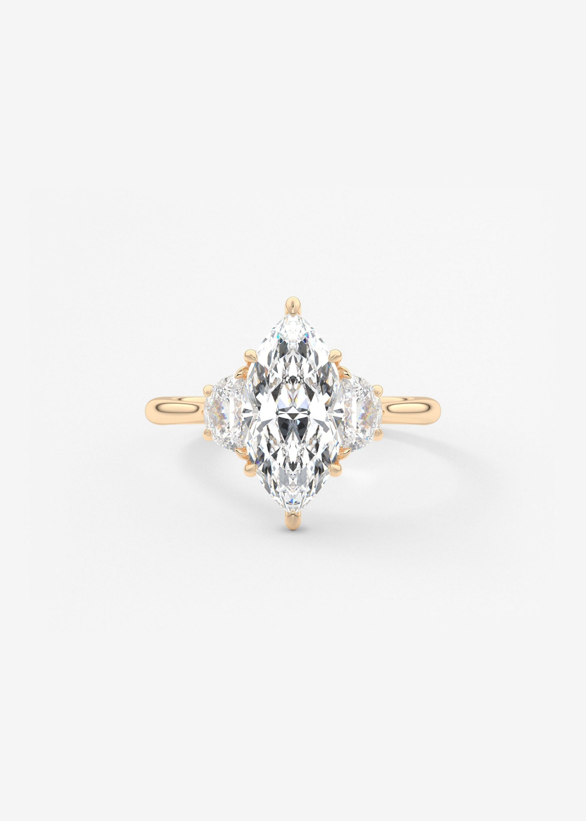Marquise Three Stone Lab Grown Diamond Engagement Ring