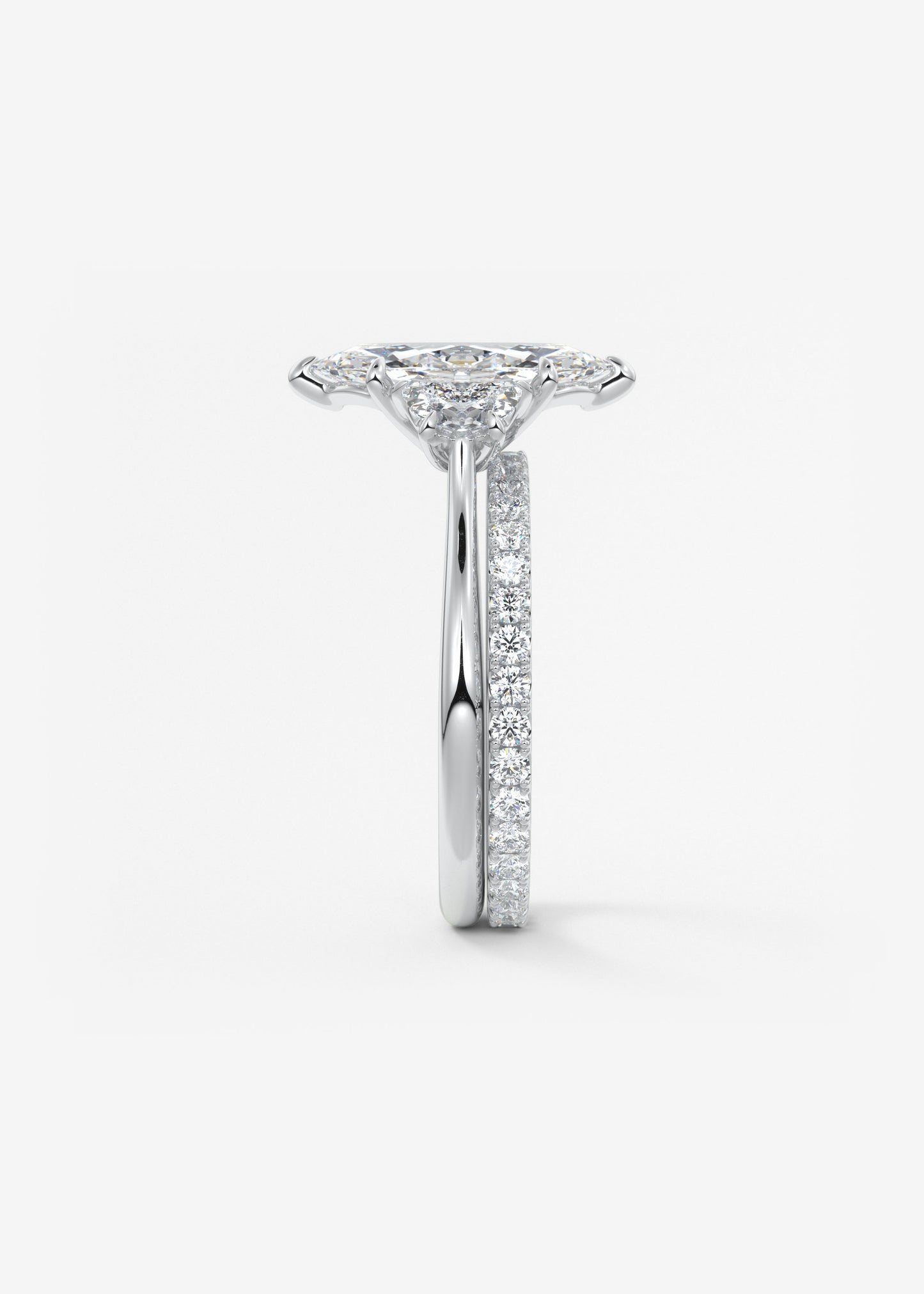 Marquise Three Stone Lab Grown Diamond Engagement Ring
