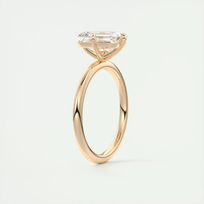 2 CT Emerald Solitaire Lab Grown Diamond Engagement Ring