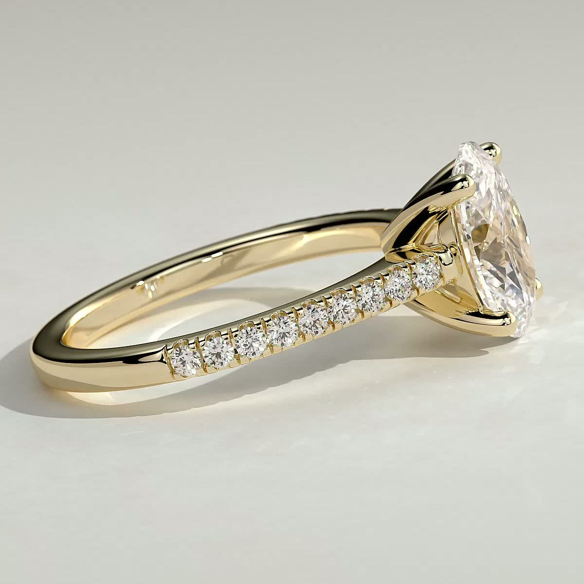 Oval Pave Lab Grown Diamond Engagement Ring