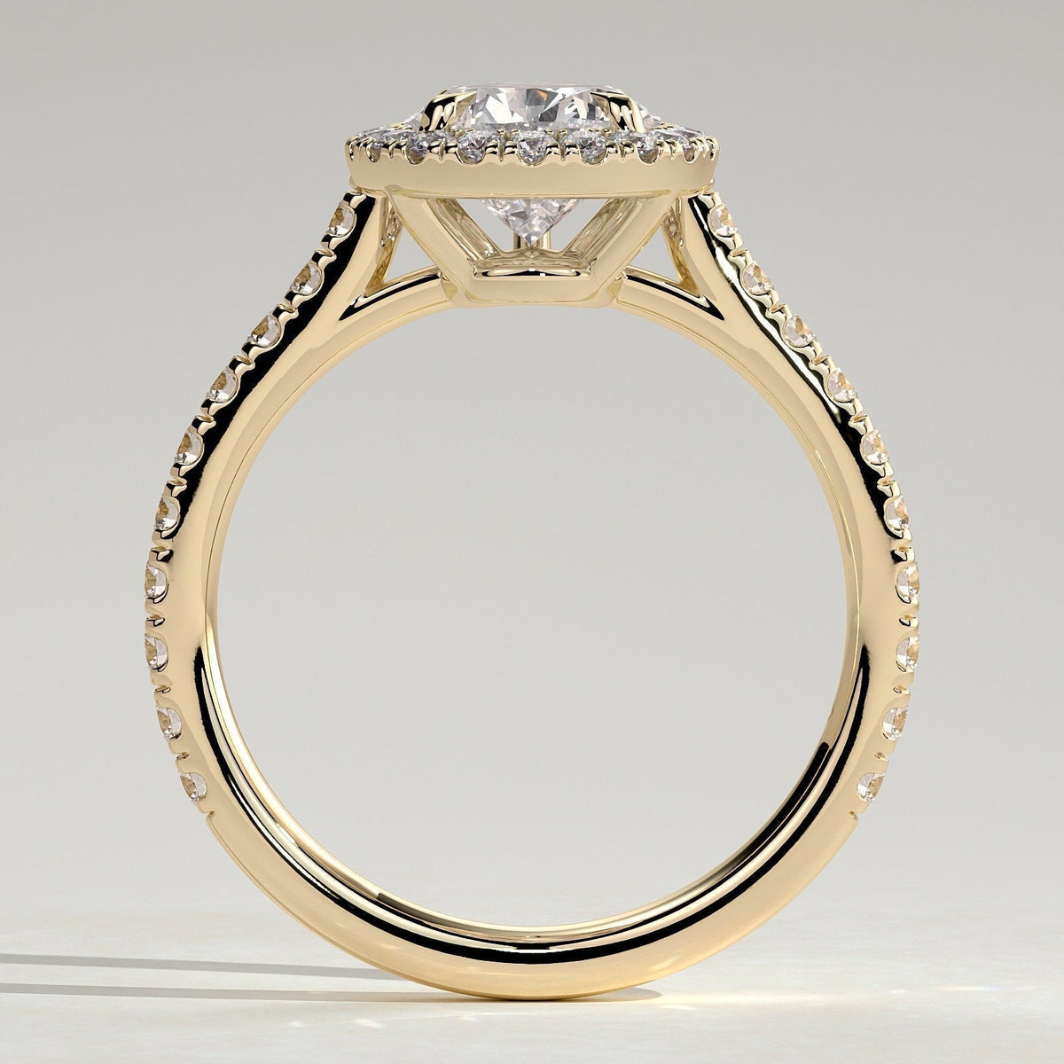 Pear Halo & Pave Lab Grown Diamond Engagement Ring