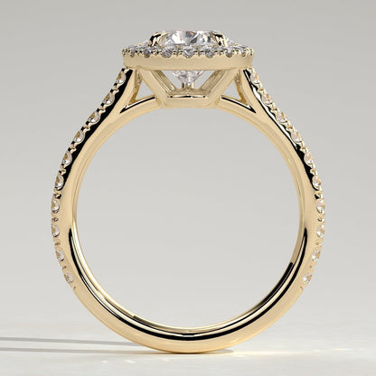Pear Halo & Pave Lab Grown Diamond Engagement Ring
