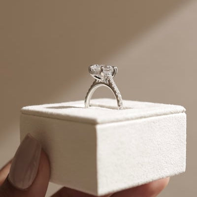 Pear Pave Lab Grown Diamond Engagement Ring