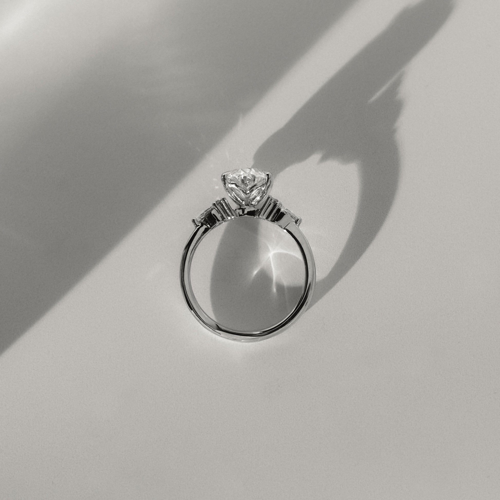 Oval Cluster Lab Grown Diamond Engagement Ring