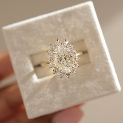 Oval Halo Lab Grown Diamond Engagement Ring