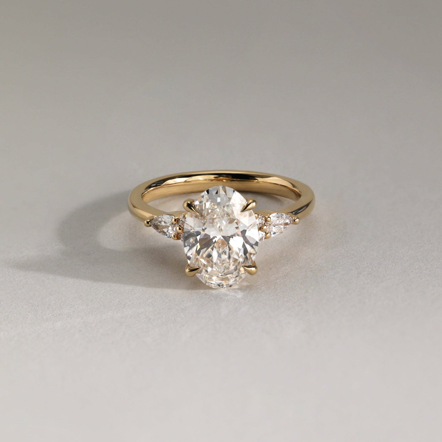 Oval Cluster Lab Grown Diamond Engagement Ring