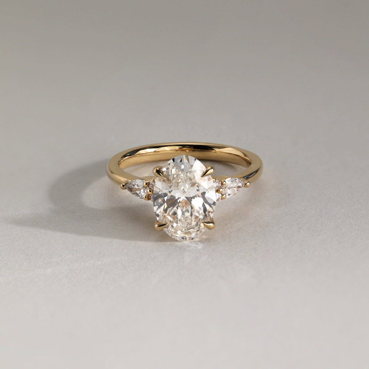Oval Cluster Lab Grown Diamond Engagement Ring