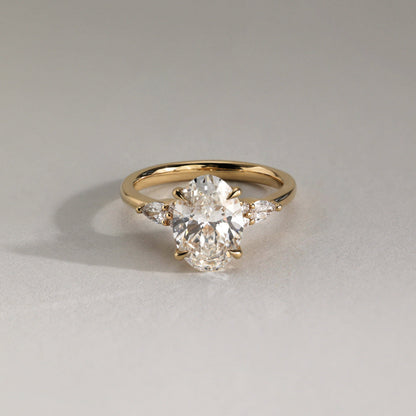 Oval Cluster Lab Grown Diamond Engagement Ring
