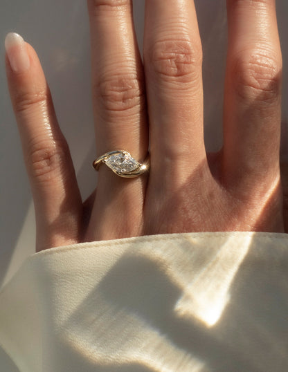 1.5 CT Marquise Cut Lab Grown Diamond Solitaire Engagement Ring