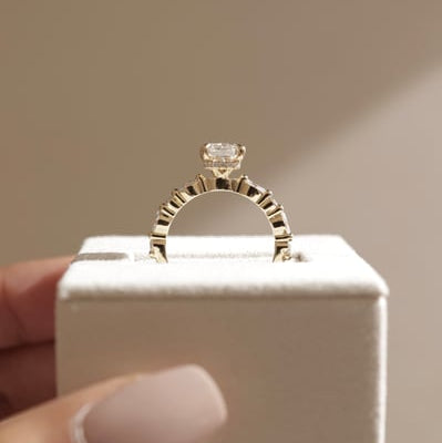 Radiant Hidden Halo Lab Grown Diamond Engagement Ring
