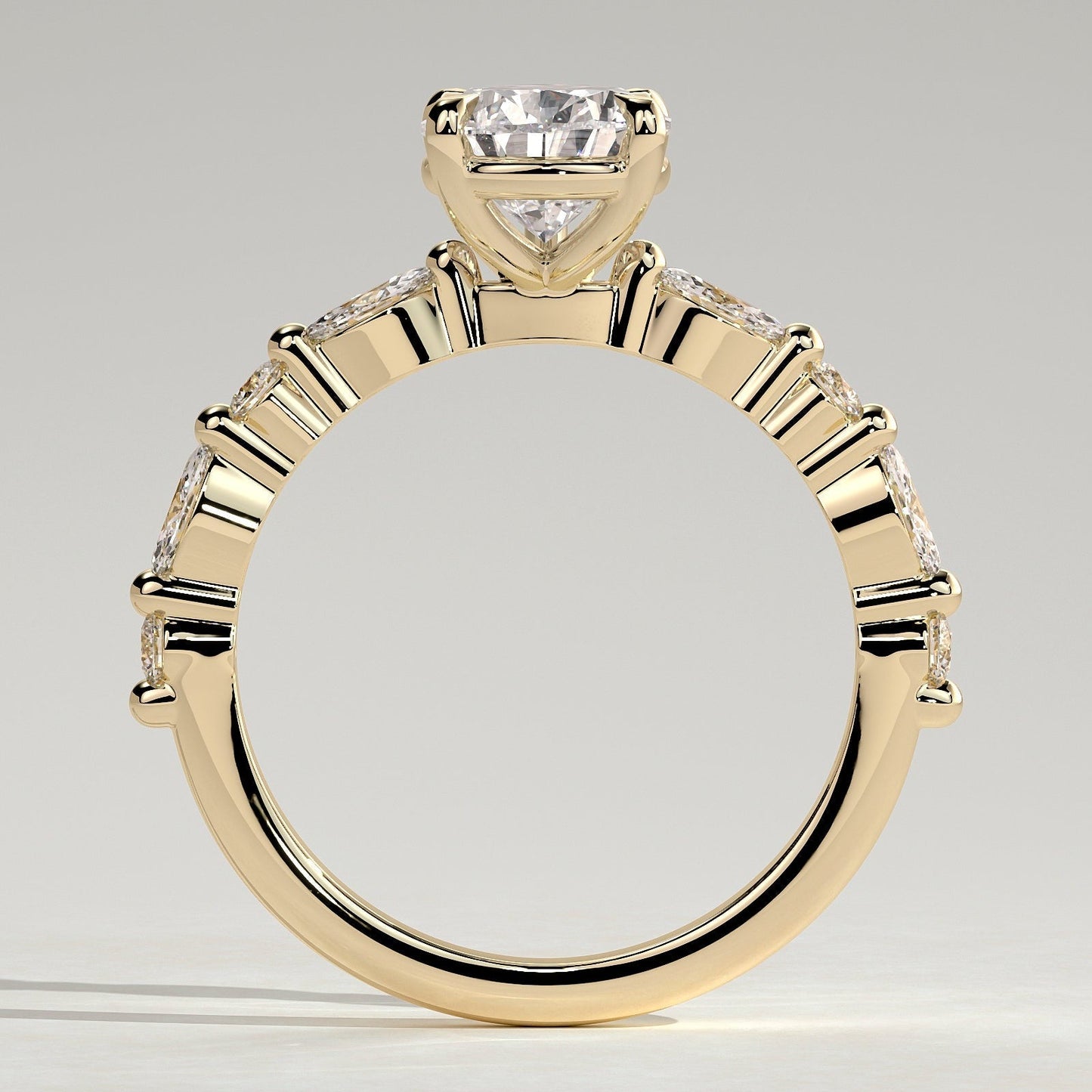 Pear Dainty Pave Lab Grown Diamond Engagement Ring