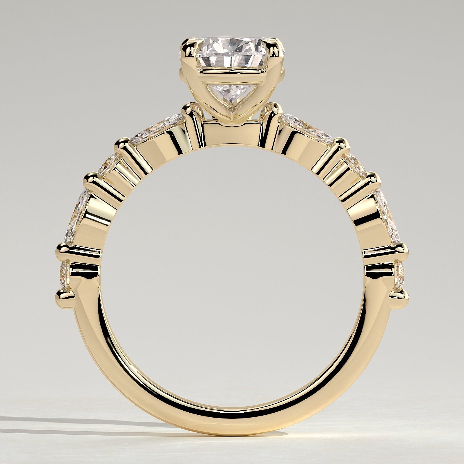 Pear Dainty Pave Lab Grown Diamond Engagement Ring