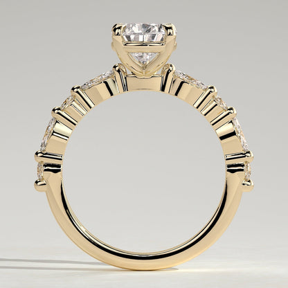 Pear Dainty Pave Lab Grown Diamond Engagement Ring