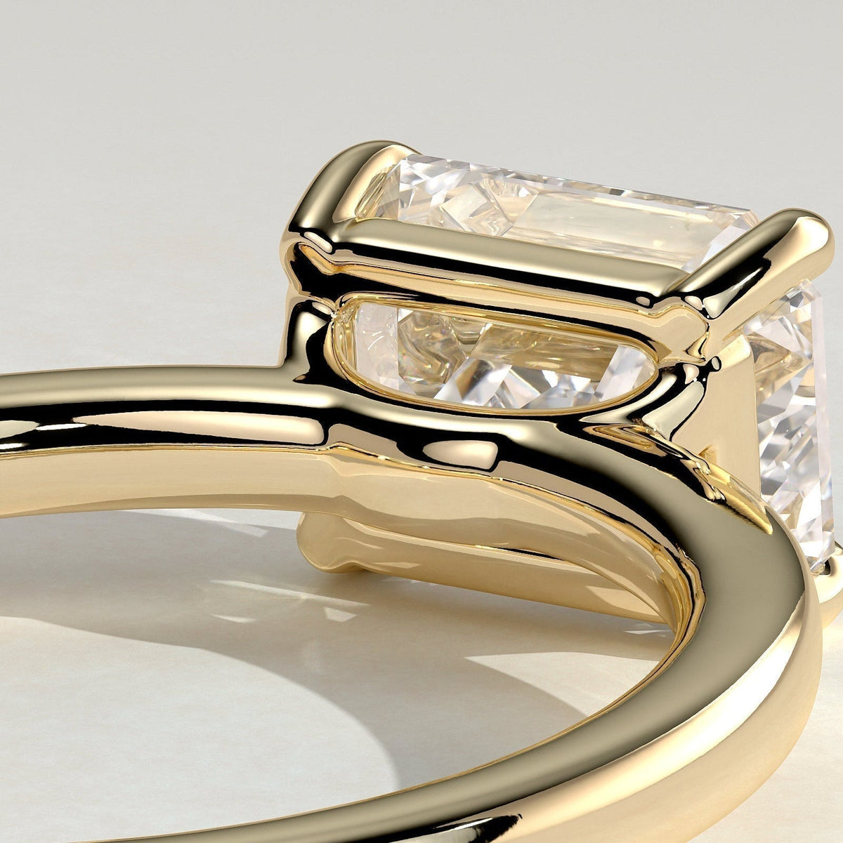 Emerald Solitaire Lab Grown Diamond Engagement Ring