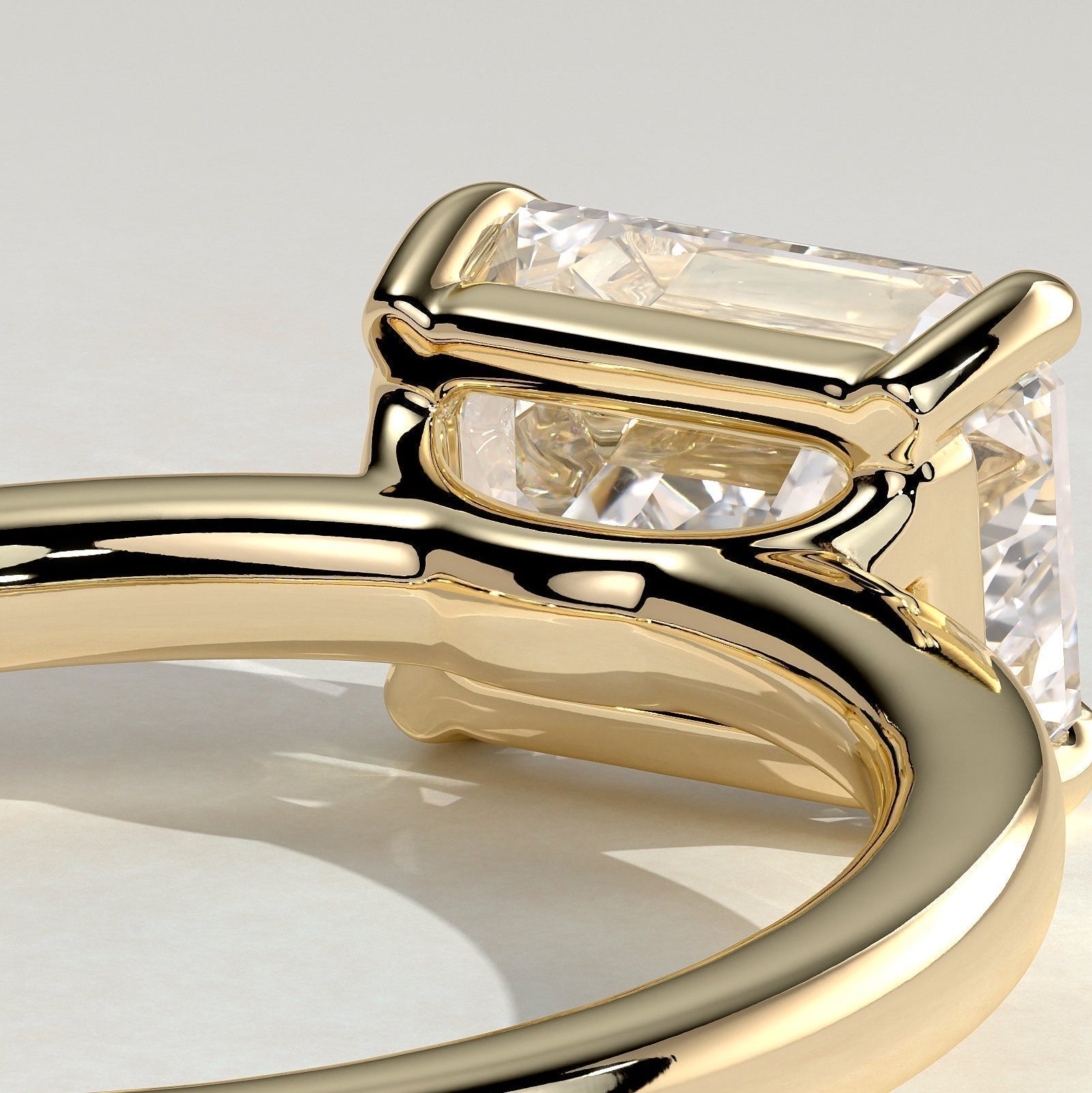 Emerald Solitaire Lab Grown Diamond Engagement Ring