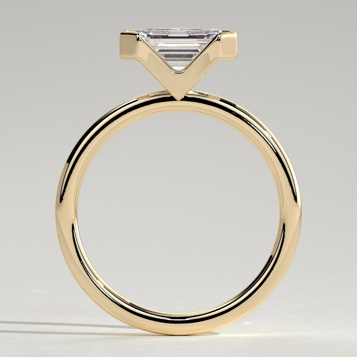 Emerald Solitaire Lab Grown Diamond Engagement Ring