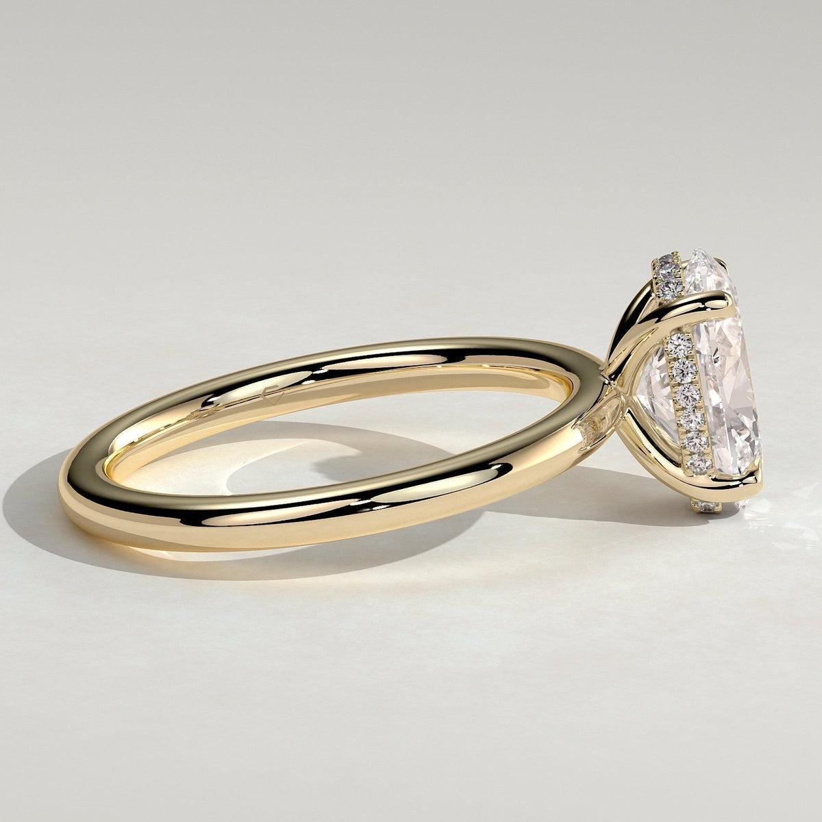Oval Hidden Halo Lab Grown Diamond Engagement Ring