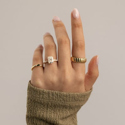 Radiant Pave Lab Grown Diamond Engagement Ring