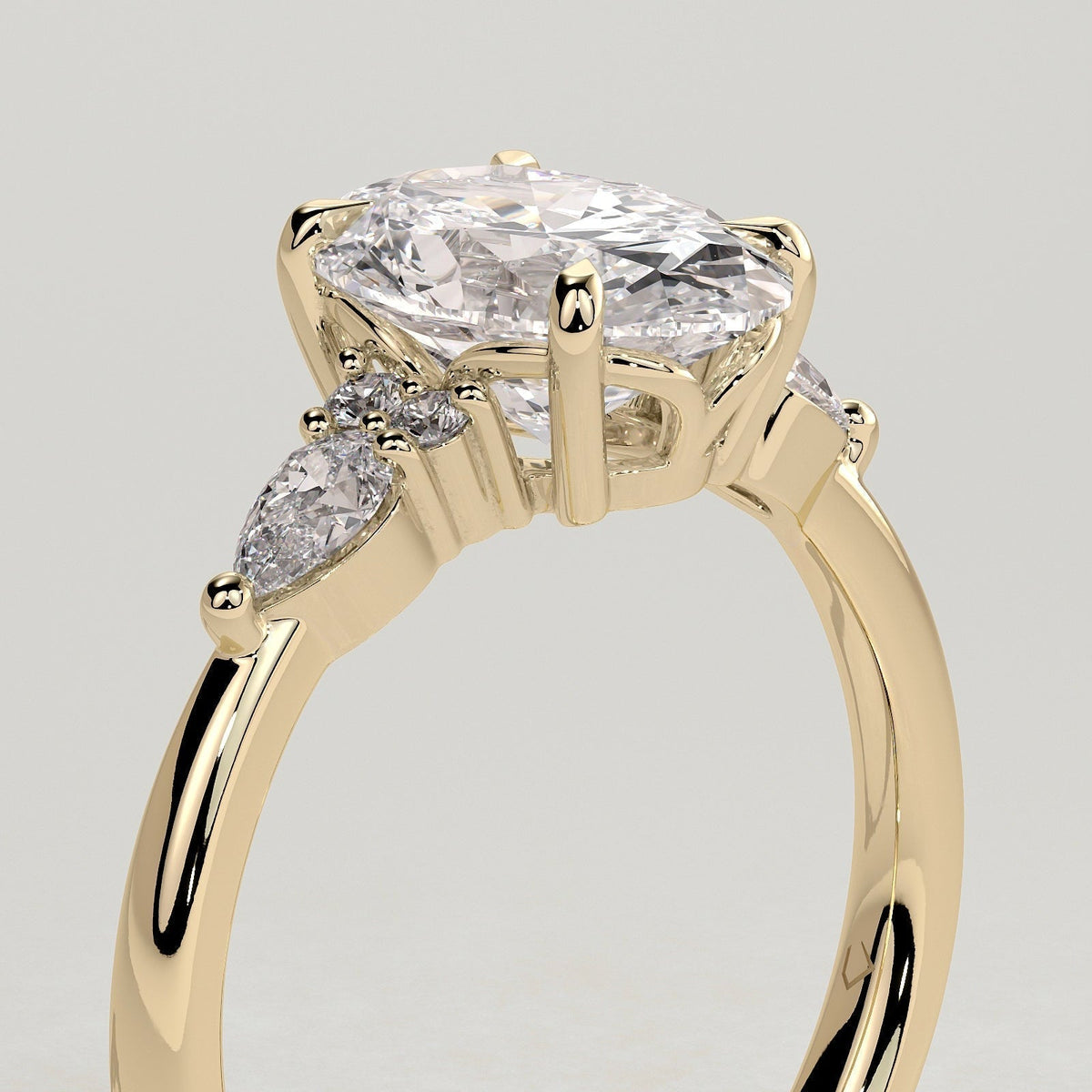 Oval Cluster Lab Grown Diamond Engagement Ring