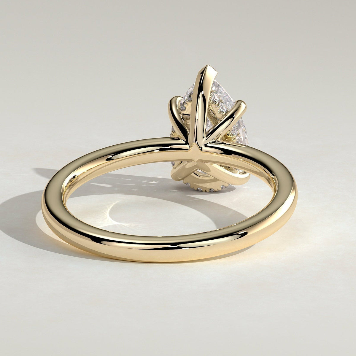 Pear Hidden Halo Lab Grown Diamond Engagement Ring