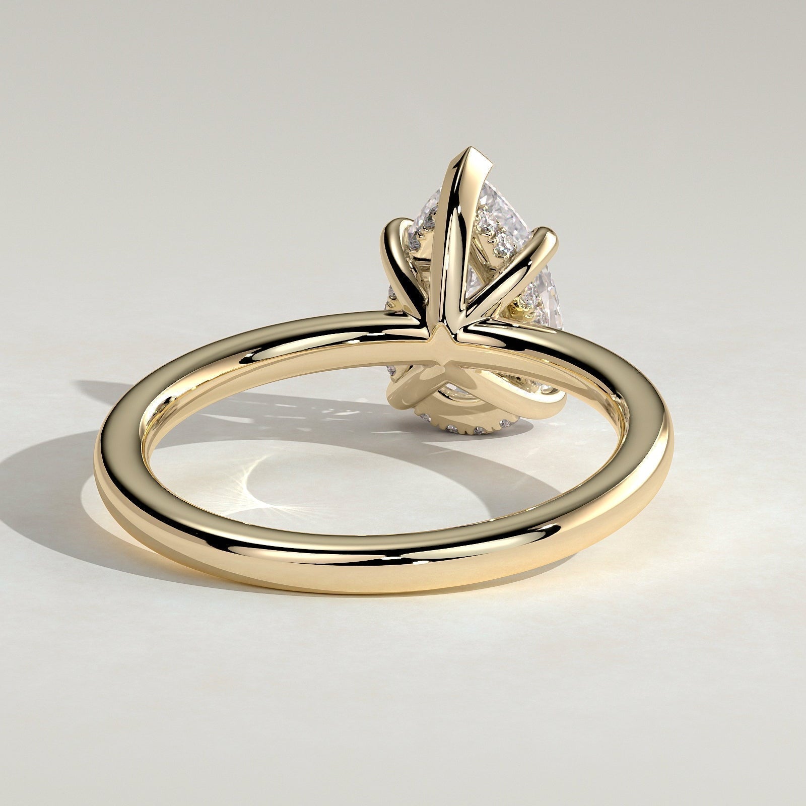 Pear Hidden Halo Lab Grown Diamond Engagement Ring