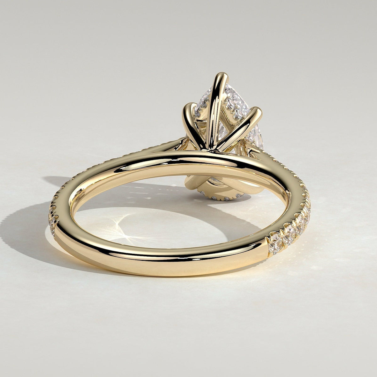 Pear Pave Lab Grown Diamond Engagement Ring