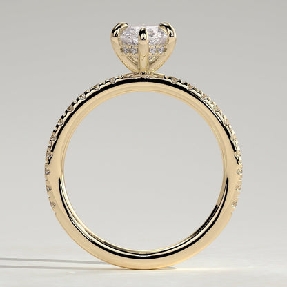 Marquise Hidden Halo & Pave Lab Grown Diamond Engagement Ring
