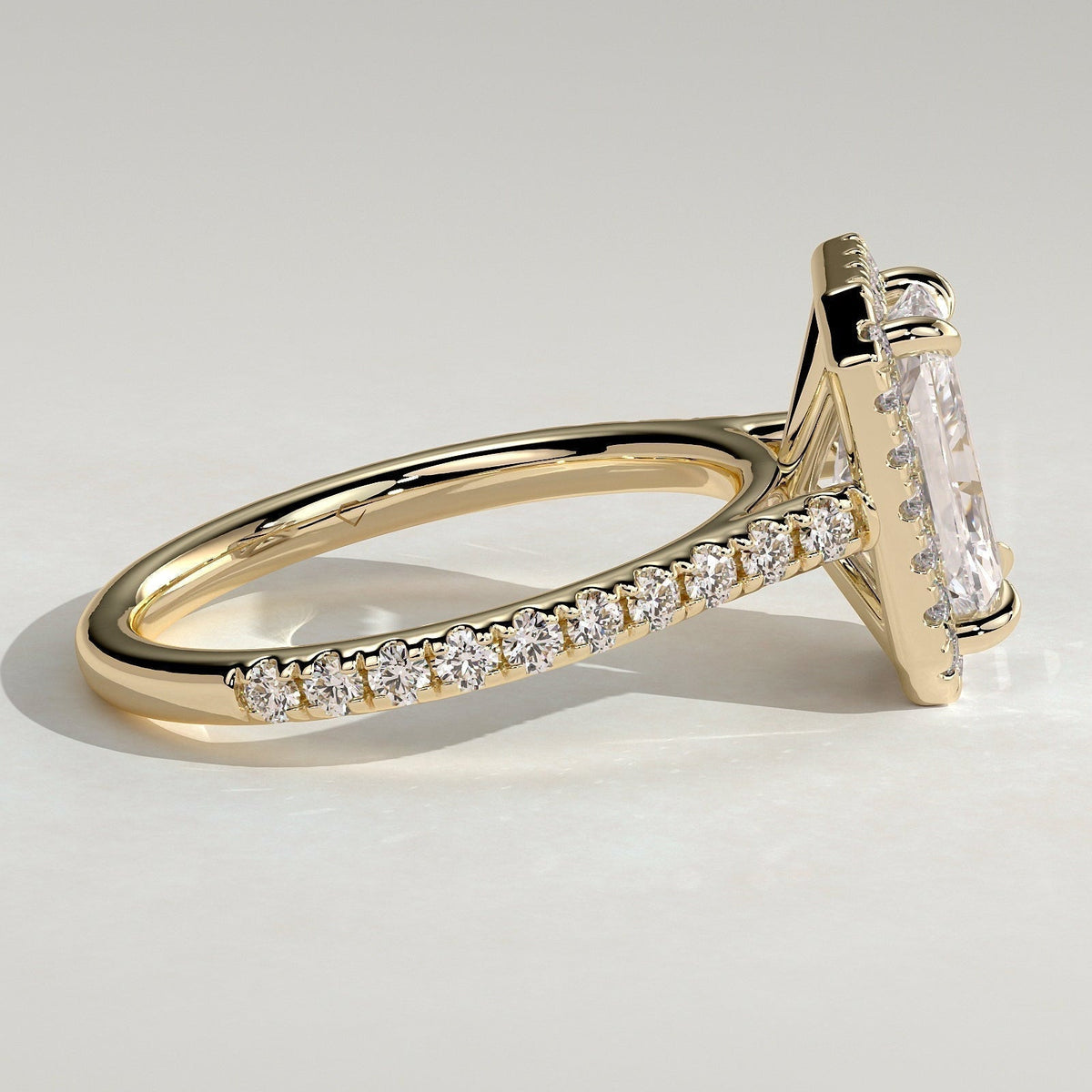 Radiant Halo & Pave Lab Grown Diamond Engagement Ring