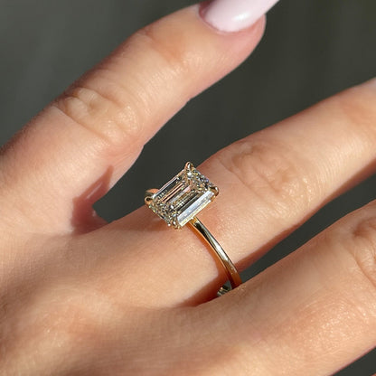 1.80 CT Emerald Solitaire Lab Grown Diamond Engagement Ring