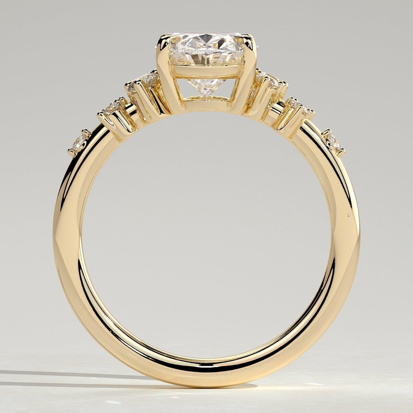 Oval Cluster Lab Grown Diamond Engagement Ring