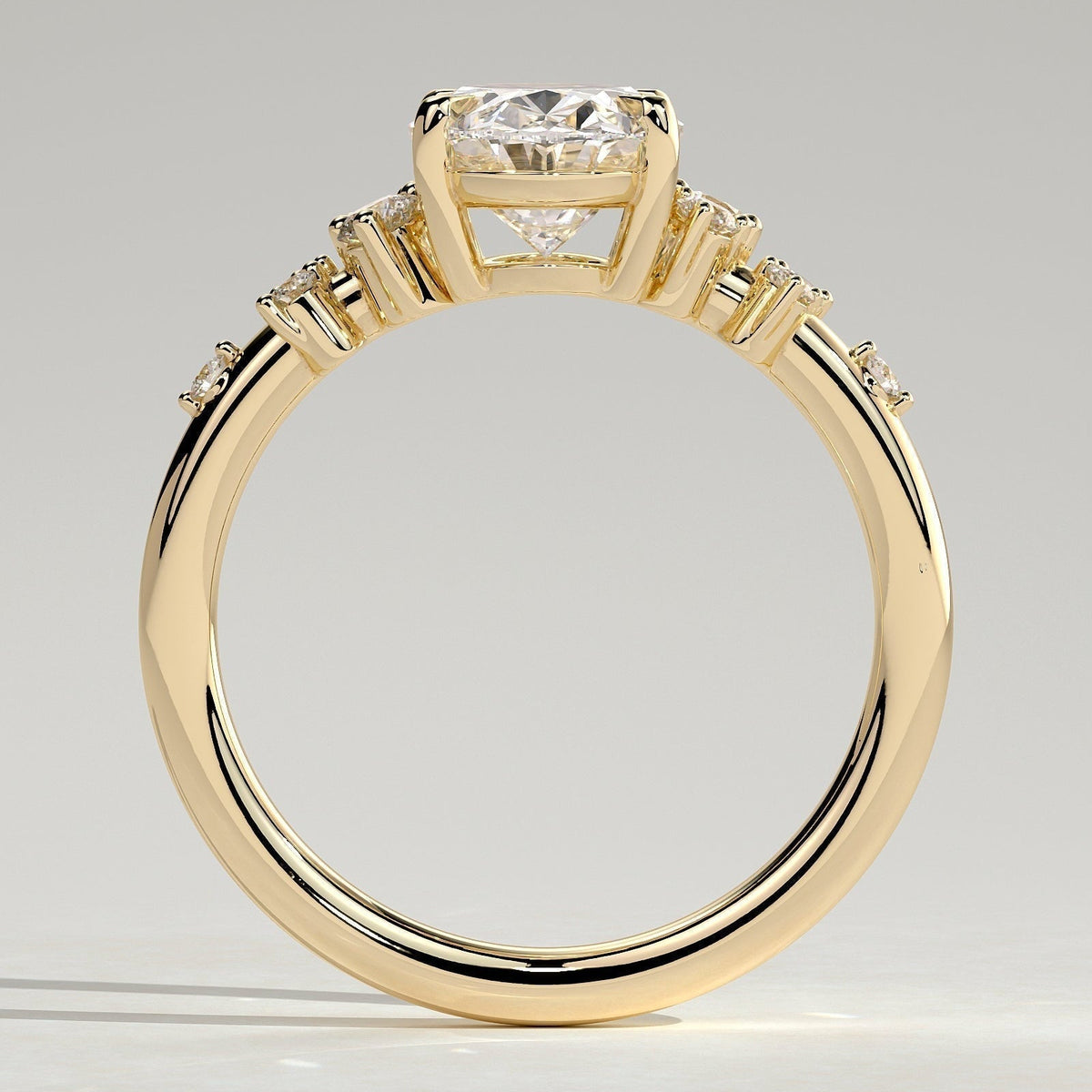 Oval Cluster Lab Grown Diamond Engagement Ring